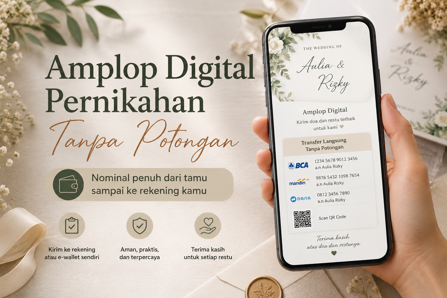 Amplop Digital Pernikahan Tanpa Potongan