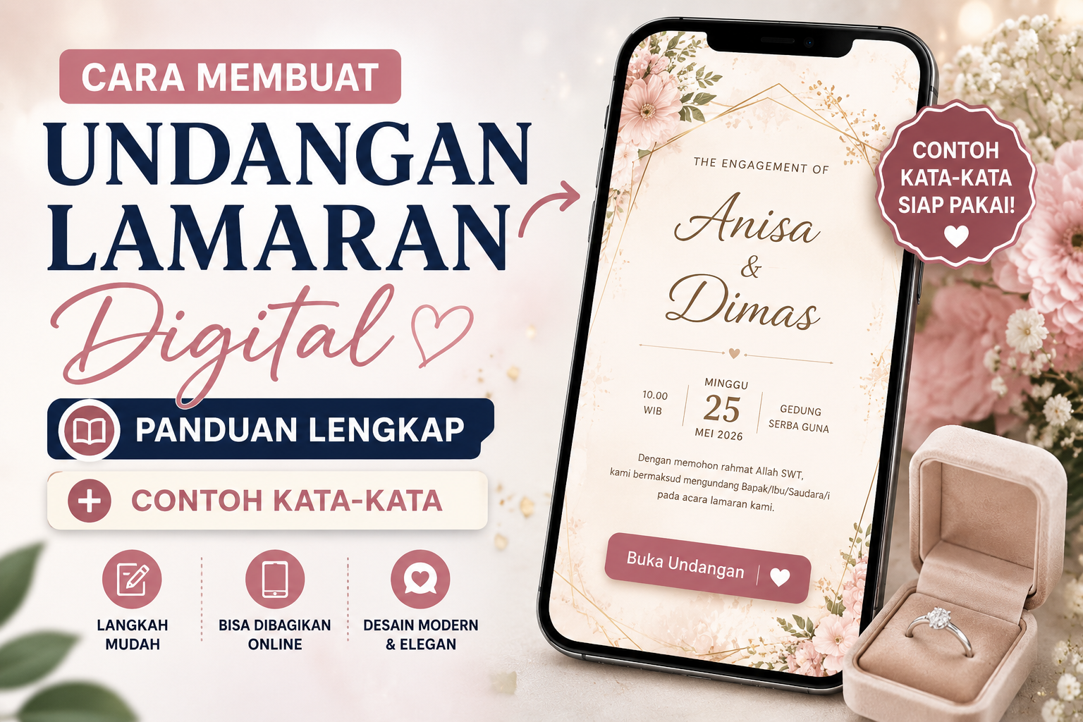 Cara Membuat Undangan Lamaran Digital + Contoh Kata-Kata (Panduan Lengkap)