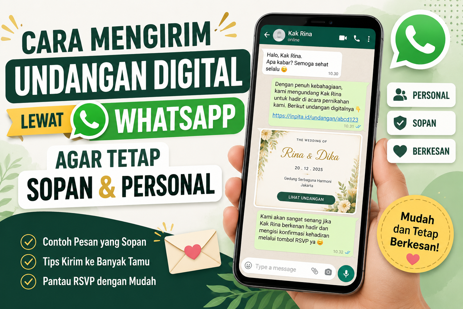 Cara Mengirim Undangan Pernikahan Lewat WhatsApp + Contoh Chat