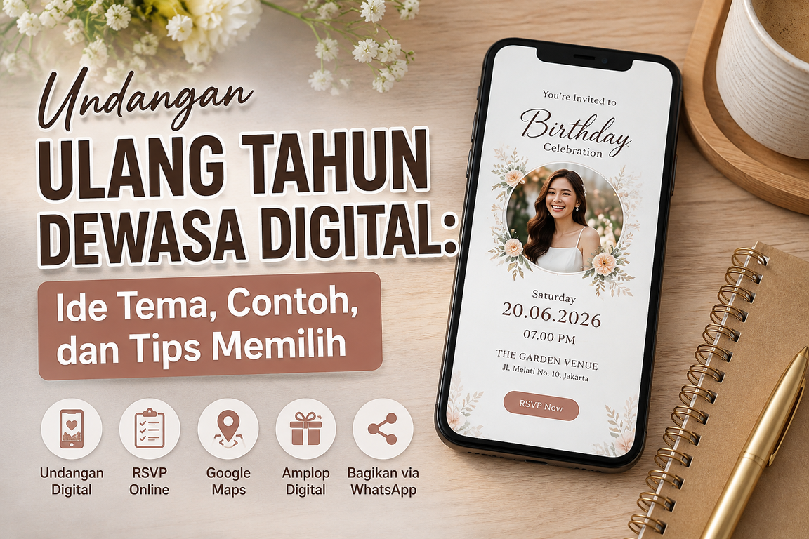 Undangan Ulang Tahun Dewasa Digital: 10 Ide Tema & Contoh