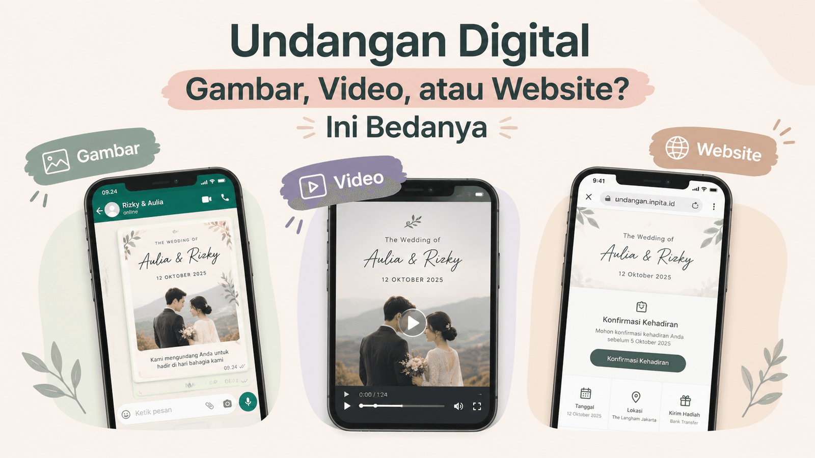 Undangan Digital Gambar, Video, atau Website? Ini Bedanya