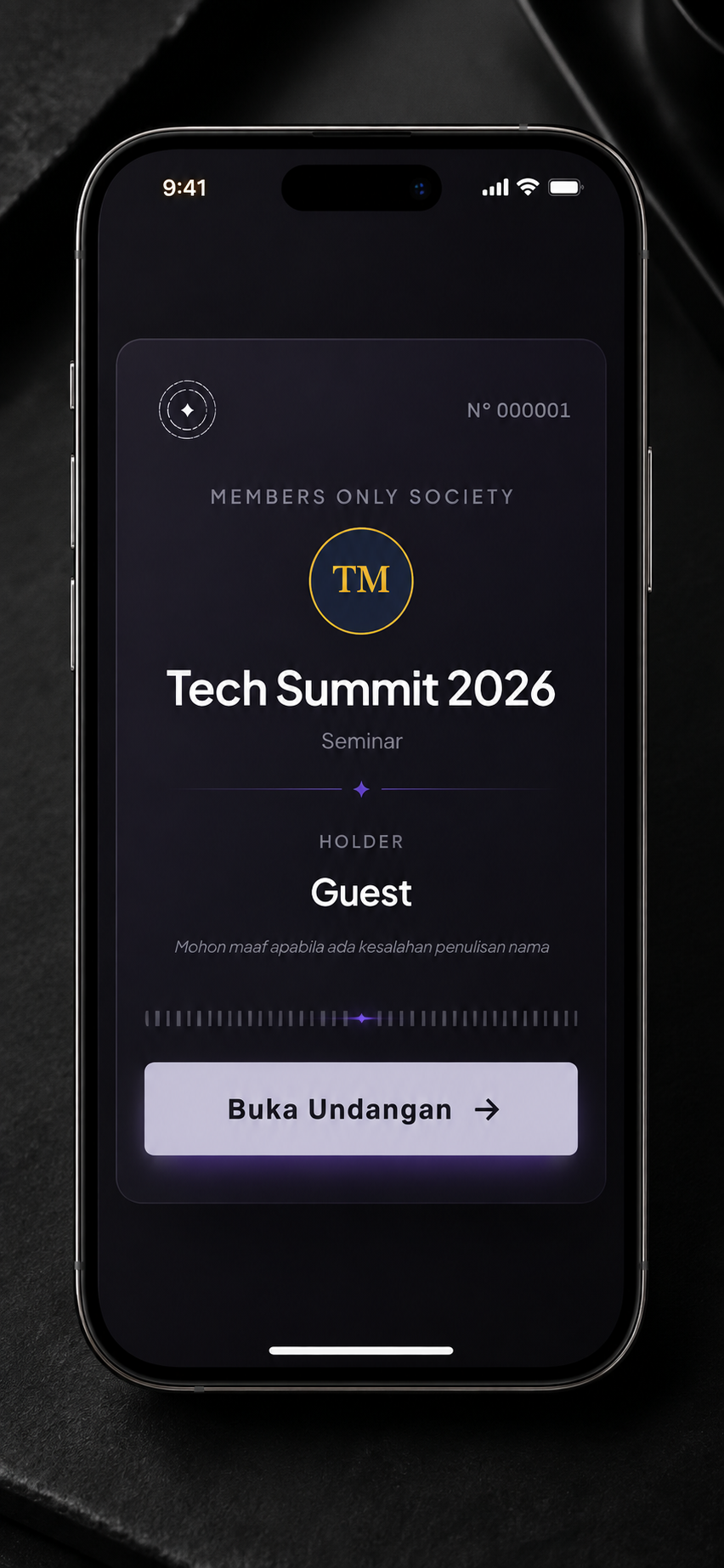 Pratinjau template Members Only Society